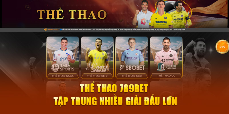 Thể thao 789Bet tập trung nhiều giải đấu lớn